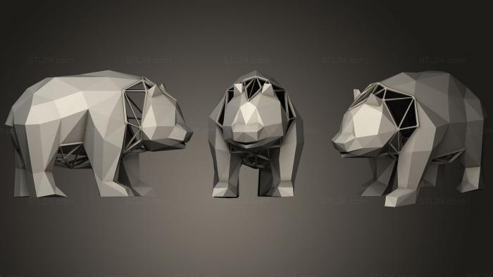 Статуэтки животных (Параметрическая панда, STKJ_1252) 3D модель для ЧПУ станка